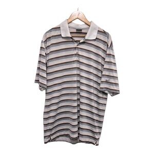 NIKE GOLF DRI-FIT Striped Polo Shirt. Men’s Large.